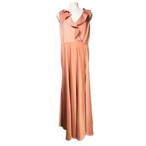 Anthropologie x BHLDN Sachin & Babi Tansy Satin Maxi Dress Sedona Sunset Sz 16